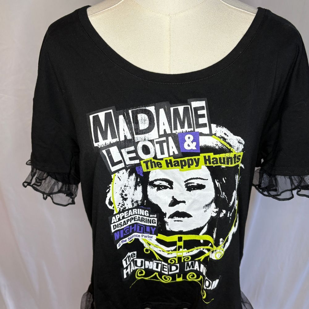Disney Her Universe Madame Leota Haunted Mansion Gothic TShirt Black Mesh Size M